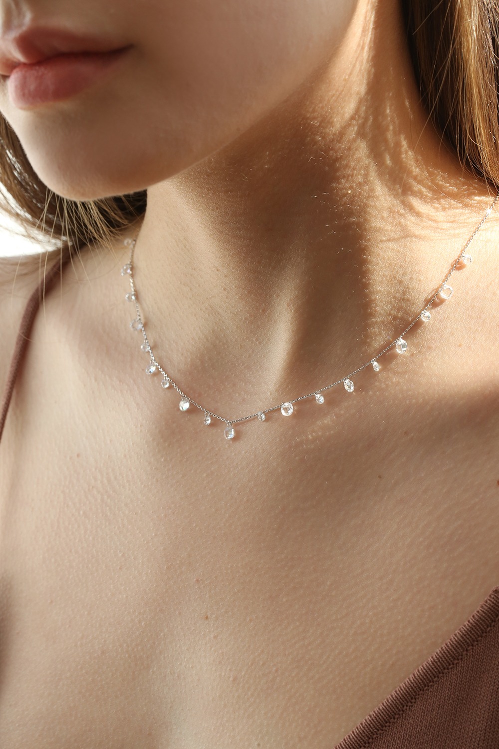 [미미,박나래]crystal drop necklace N015