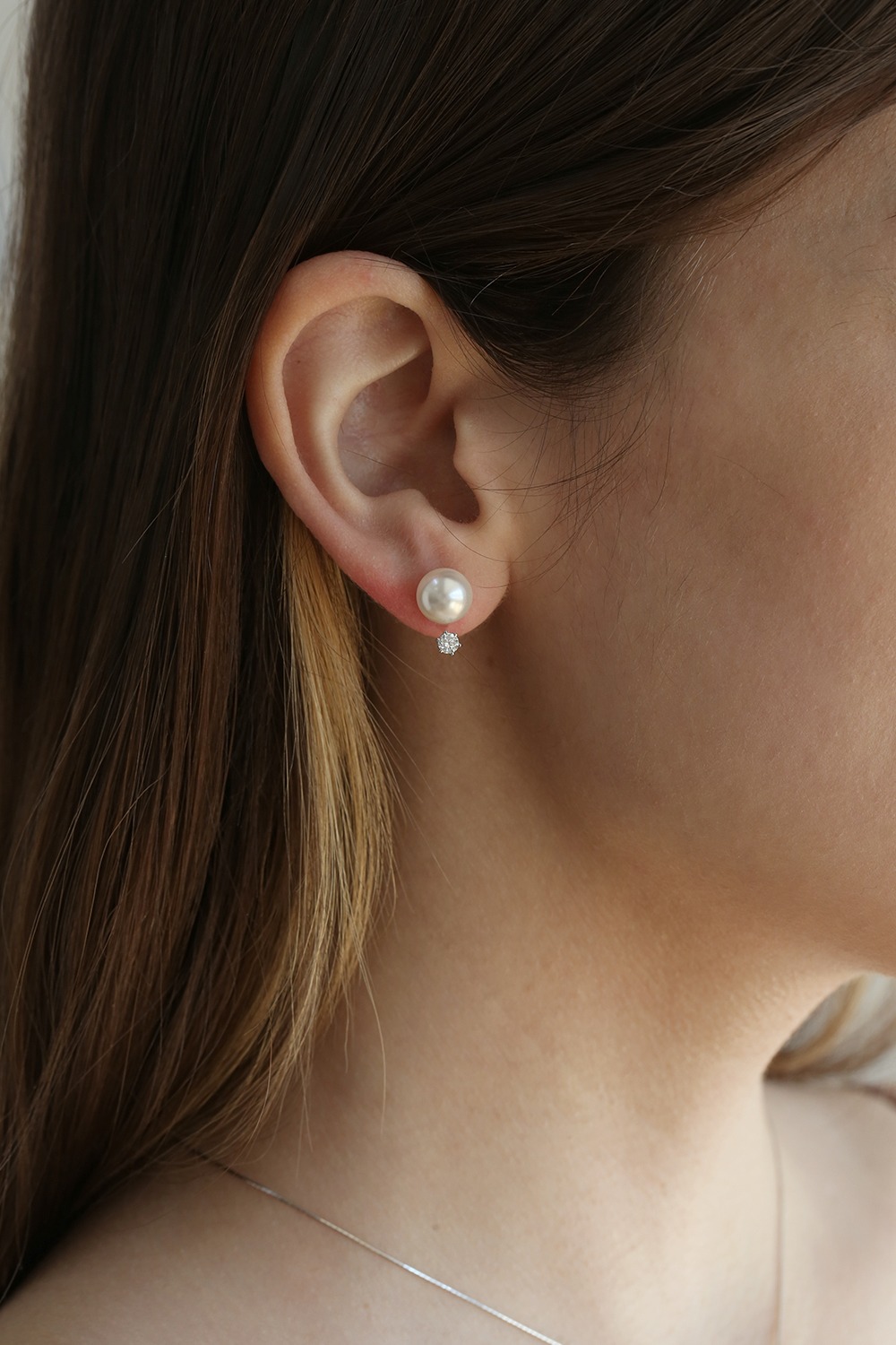 [김세정,미주]pearl x cubic earring E024