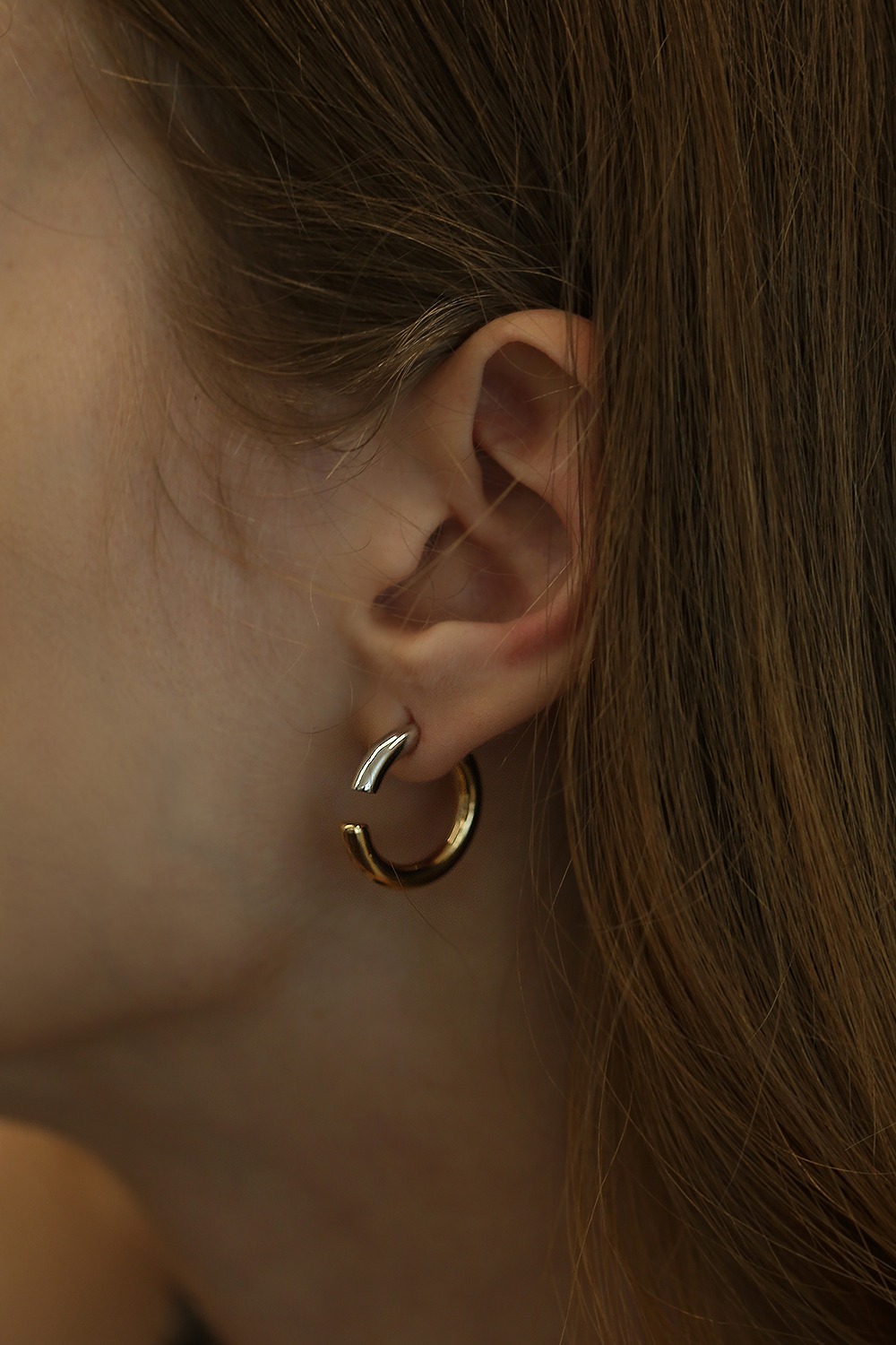 [류진, 제시]two-tone round earring E007