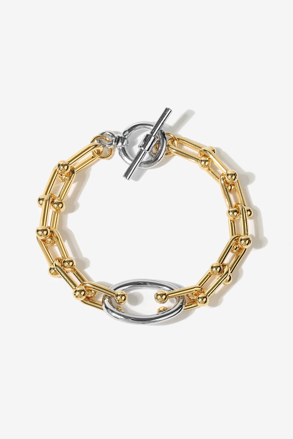 [장도연 착용]two-tone chain bracelet B003