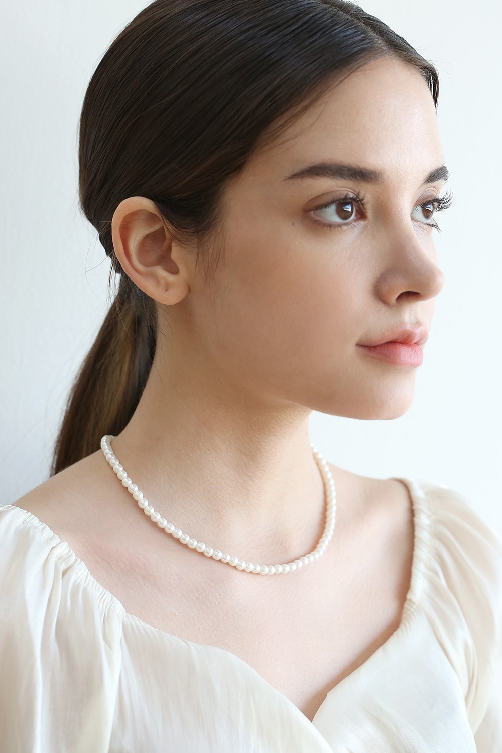 middle pearl necklace N022
