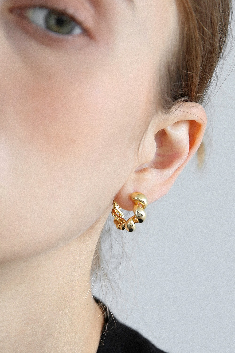 croissant ring earring E036